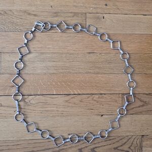 90s Geometric Silver Chain Belt